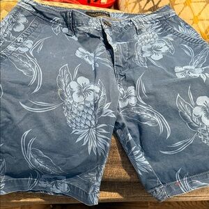 Pre loved Blue Floral Patterned Shorts